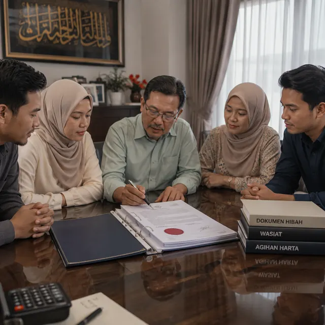 Dokumen hibah bertandatangan dan bercop